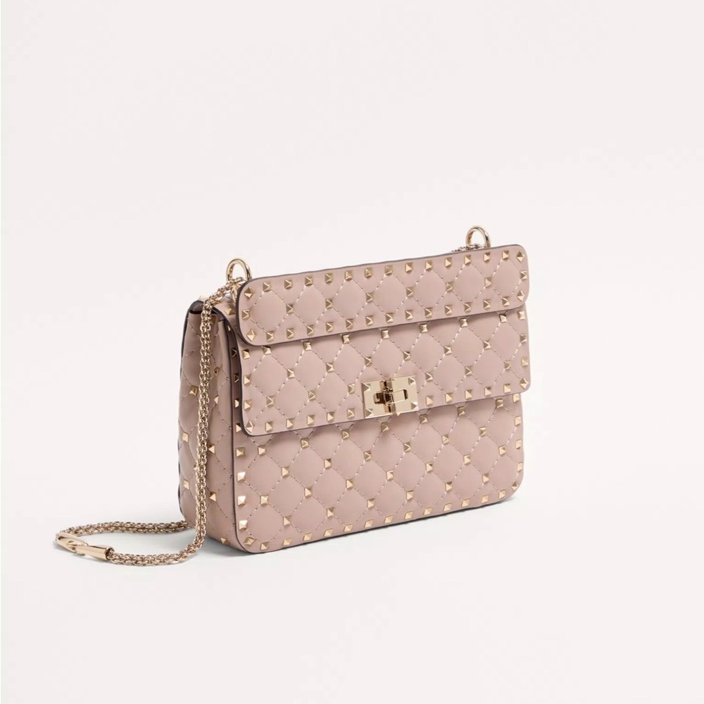 Valentino Garavani Blush Quilted Studded Chain Shoulder Bag